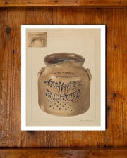 Antique Stoneware Jar Flag