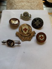 6 vintage enamel badges