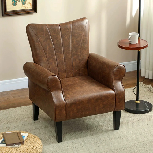 Classic brown faux leather - brown,