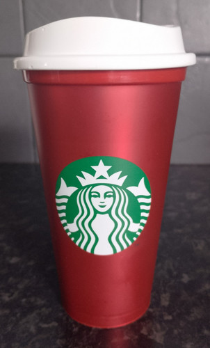 Starbucks red metallic plastic - starbucks,