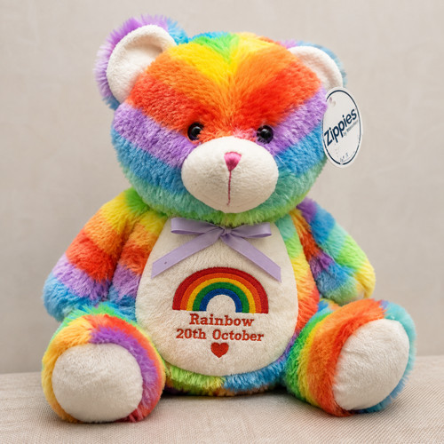 Personalised rainbow teddy - personalised,