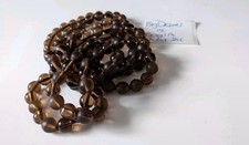 Retro Vintage matt and Glossy Brown Glass Bead Necklace Mid Length Layering 