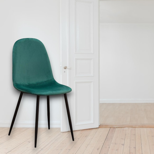 Green fabric dining chair - dining,