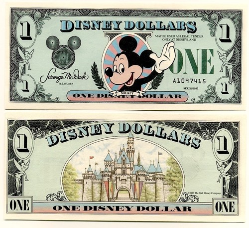 Disney dollar mickey - dollar, $1
