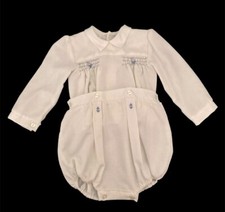 Sarah Louise Vintage Hand Smocked Romper 6-12 M Baby Party Outfit Christening