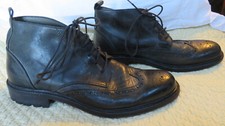 Handmade Italian Mens Wing Tip Leather Brogue Boots All Saints UK8 EU 42 BNWOT