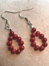 Genuine Red Coral Beaded Loops