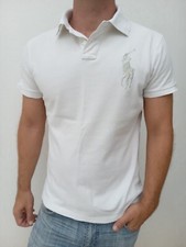 Ralph Lauren Polo White Men's Polo neck T Shirt Size L Custom Fit RRP £150.00