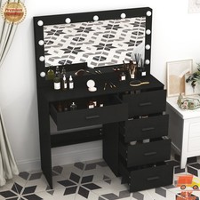 Black Dressing Table with LED