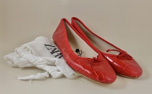 Zara basic red croc print - red,