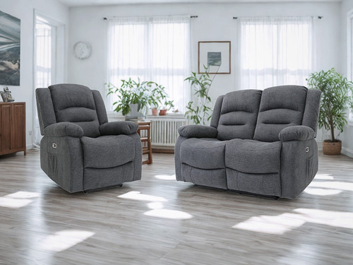 Electric recliner grey - grey, fabric