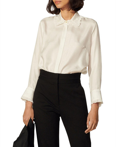 Sandro blouse ecru silk - , size