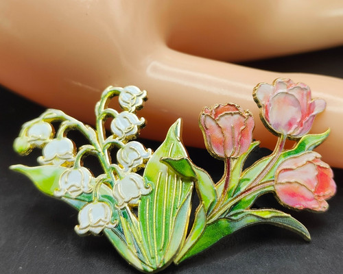 Flower enamel lapel pin - enamel,