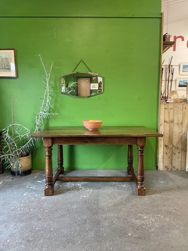Traditional oak dining table - dining,