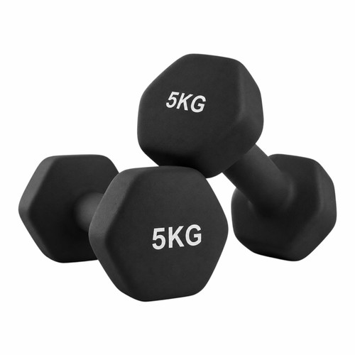 5kg neoprene hex dumbbells - hex,