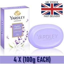 4 X 100g Yardley London English Levender Luxury Face & Body Bath Soaps Bars UK