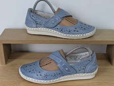 Pavers Leather Touch Fastening Mary Jane Shoes Blue Size UK 5 EU 38