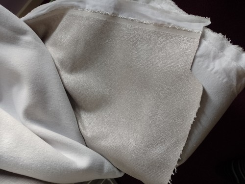 Shiny cream upholstery fabric