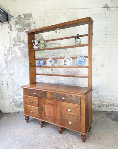 Victorian pine welsh dresser - victorian,