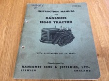 Ransomes MG40 instruction manual Publication number 18795G .Rare find