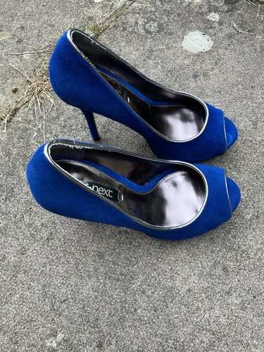 Next blue suede court - blue, shoes