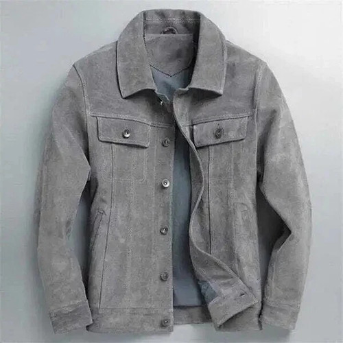 Men leather trucker - leather,