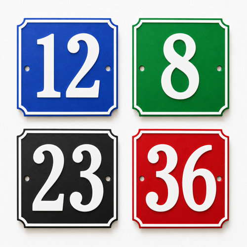 Personalised house number sign - house,