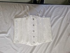 white corset top with jacquard