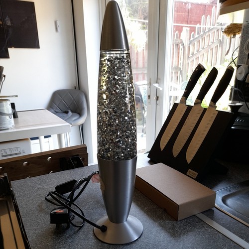 Lava lamp silver coloured with - lamp,