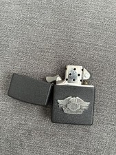 Harley Davidson Vintage Zippo Lighter And Leather Pouch