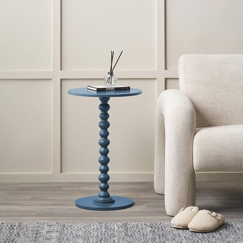 Margot navy wood bobble - bobble, side