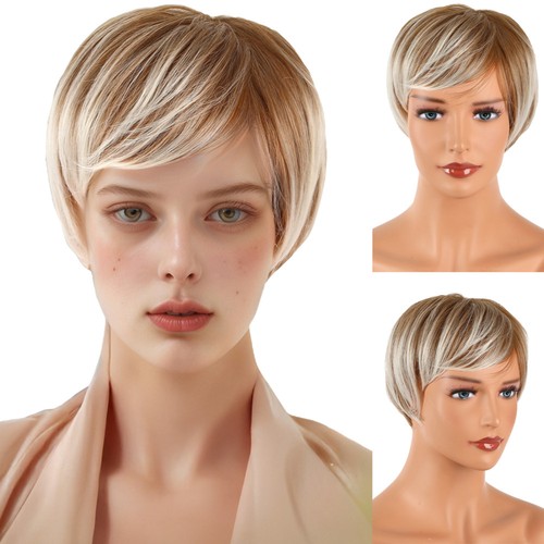 Women natural short blonde bob - blonde,