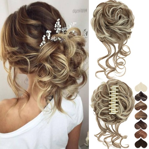 Large tousled messy bun - tousled, clip