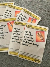 Cluedo Game, Set Of Weapons Cards. Genuine Parker Games Parts.