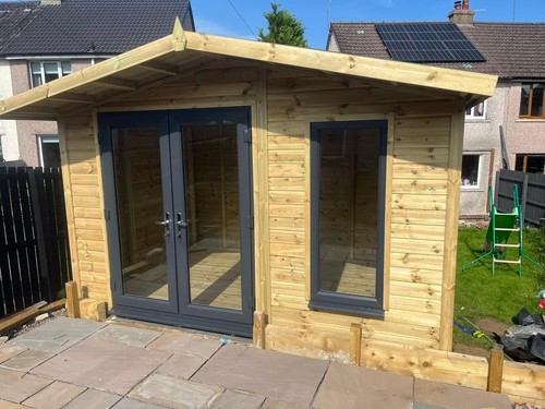 12x8 apex garden - summer, house
