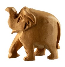 Elephant Wooden Miniature Statue - Craft India 4.5 cm - 880