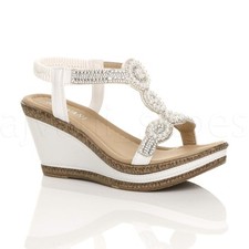 WOMENS LADIES HIGH WEDGE HEEL