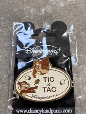 DISNEY DLRP CHIP N DALE NAME TAG PIN BADGE TIC & TAC ACORNS