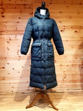 Tog 24 Bawtry Washed Black Long Maxi Puffer Coat Tall Hooded Size 10/12