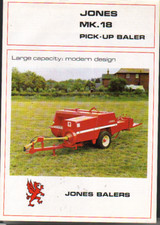 Jones "MK.18" Tractor Pick-up Baler Brochure Leaflet