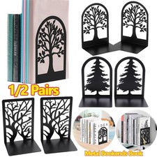 2 Pairs Decorative Heavy Duty Metal Bookends Book Ends 6.7'' Office Stationery