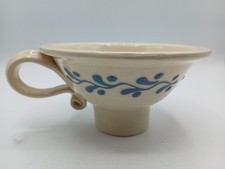  Lucienne De Mauny studio pottery slipware decorated funnel, jams, preserves etc