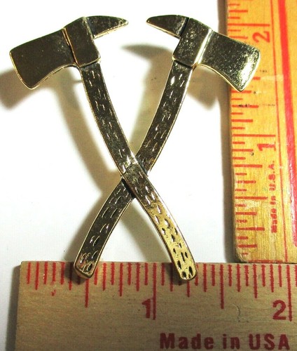 Crossed firefighter pin - ax,
