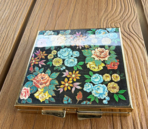 Vintage floral metal plastic - vintage,