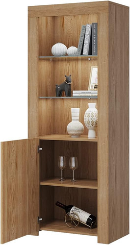 Tall bookcase oak cabinet - cabinet, led