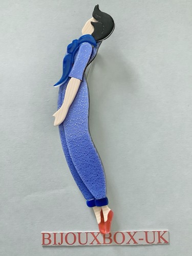 Lea stein tennis woman - lea, brooch