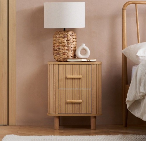 Pair oak curved fluted - oak,