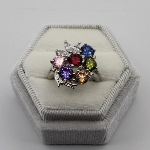Multicolour cluster ring - multicolour,