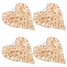  4 PCS Woven Wicker Hearts