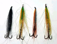 4 Large 3 Inch Salmon Tube Flies With Treble Hook Mounts - Big River Fly Fishing